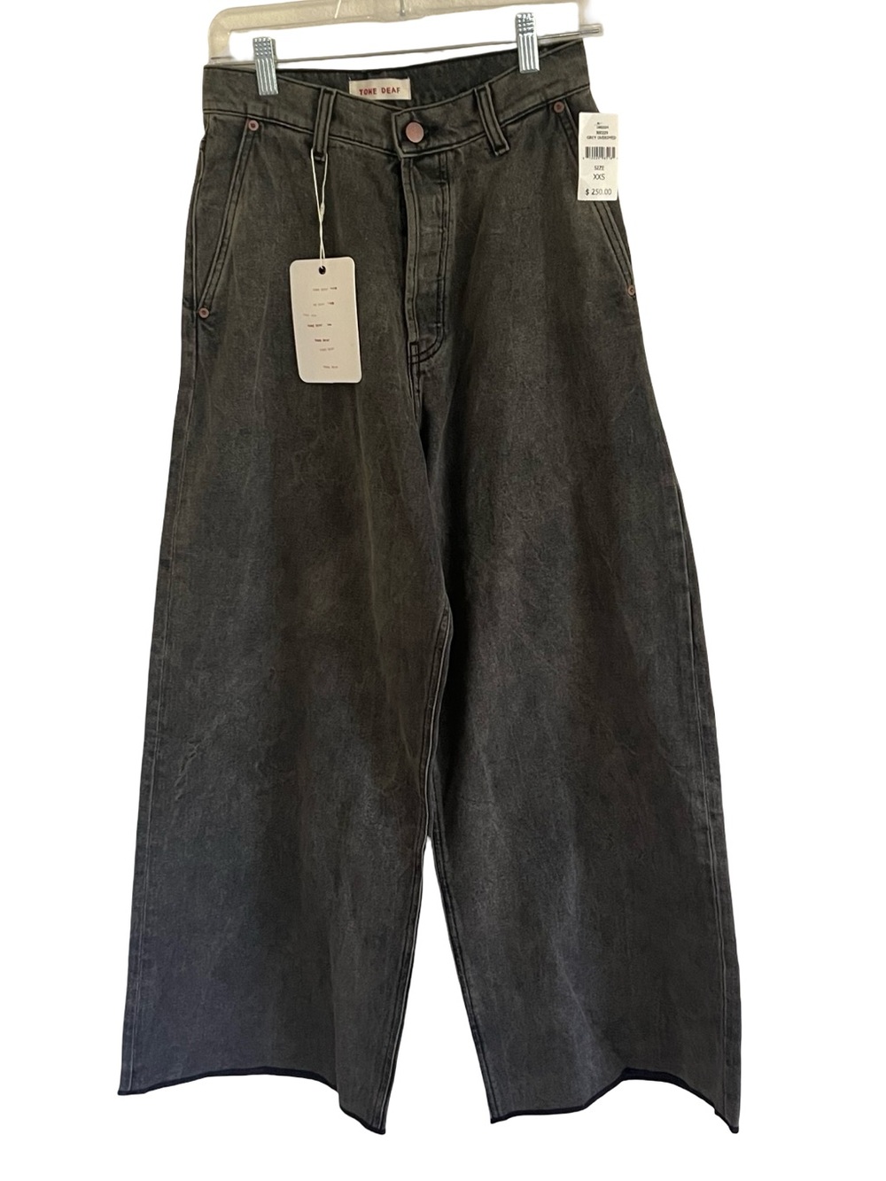 Tone Deaf Studios Baggy Unisex Overdyes Jeans in Grey NWT XXS / W24 x 29 Inseam